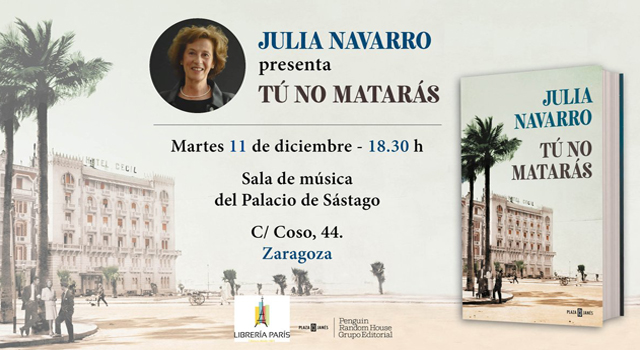 Julia Navarro presenta Tú no matarás, en el Palacio de Sástago